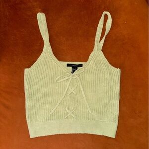 F21 tank in light green | knit crop tank top pistachio green NWT